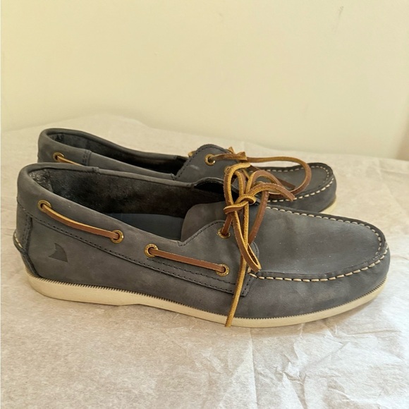 Rugged Shark Classic Men’s Blue Leather Boat Shoe Sip On Shoe Loafer Size 11 - Picture 6 of 9